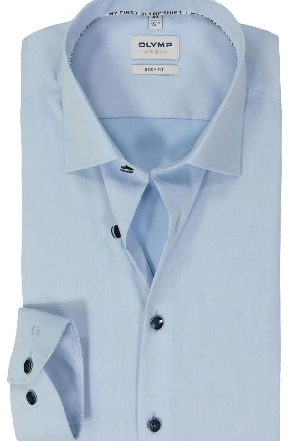 OLYMP Level 5 body fit overhemd, twill, lichtblauw