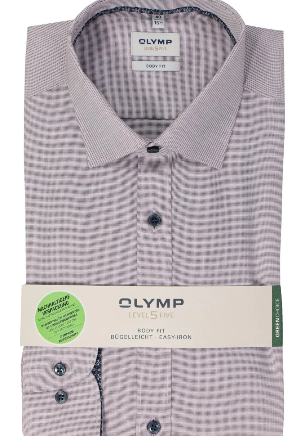 OLYMP Level 5 body fit overhemd, , paars