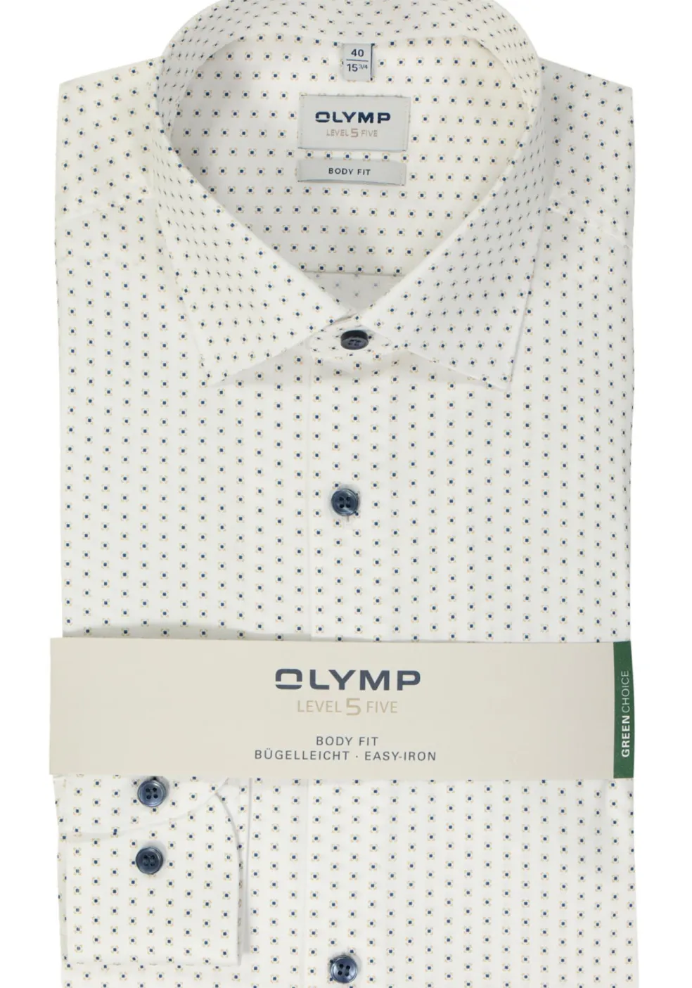 OLYMP Level 5 body fit overhemd, dobby, beige dessin
