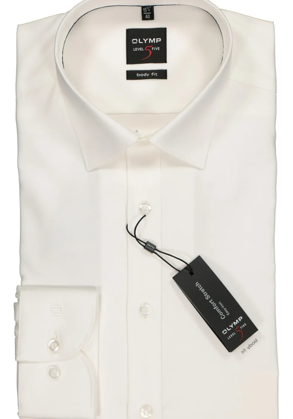 OLYMP Level 5 body fit overhemd, off white twill