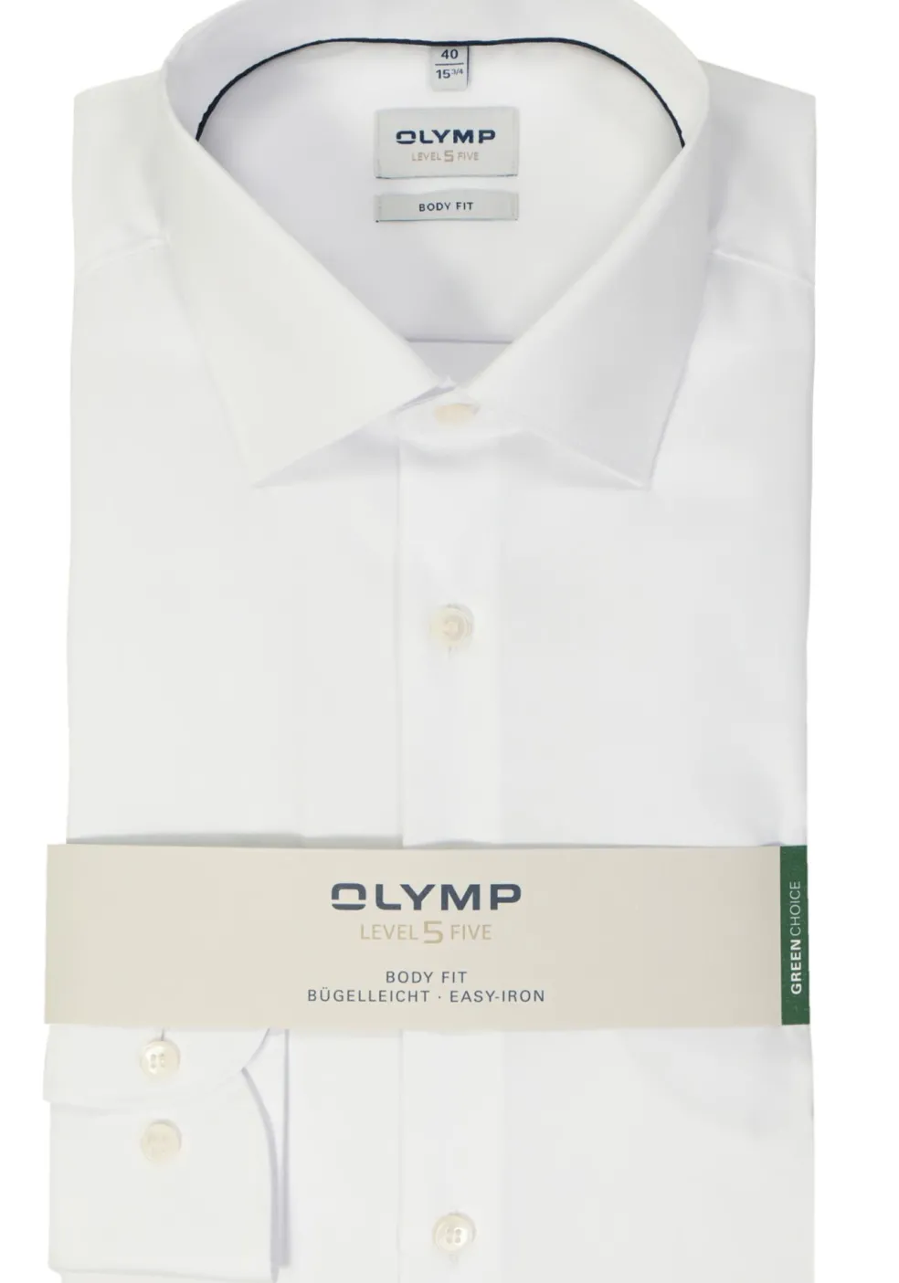 OLYMP Level 5 body fit overhemd, satijnbinding, wit