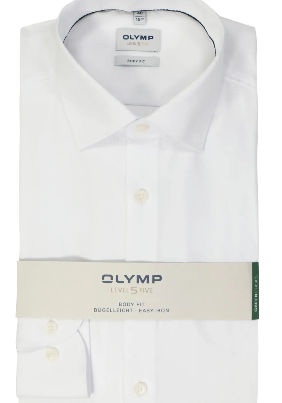 OLYMP Level 5 body fit overhemd, structuur, wit
