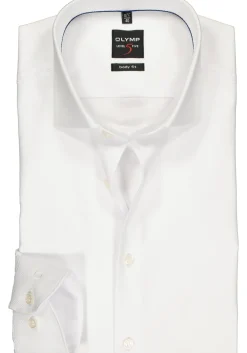 OLYMP Level 5 body fit overhemd, wit diamant twill