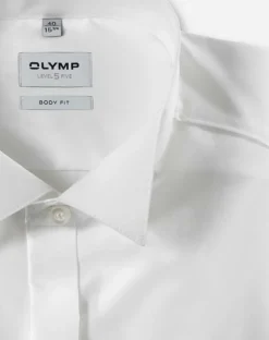OLYMP Level 5 body fit smoking overhemd, popeline, lichtbeige