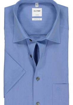 OLYMP Luxor comfort fit overhemd, korte mouw, midden blauw