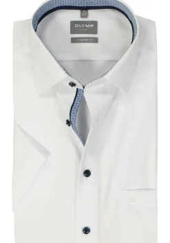OLYMP Luxor comfort fit overhemd, korte mouw, popeline, wit