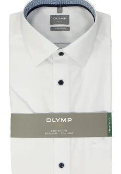 OLYMP Luxor comfort fit overhemd, korte mouw, popeline, wit