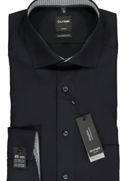 OLYMP Luxor modern fit overhemd, mouwlengte 7, zwart (contrast)