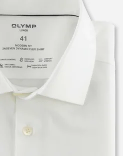 OLYMP Luxor 24/7 modern fit overhemd, twill, lichtbeige