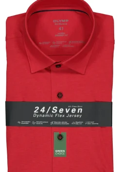 OLYMP Luxor modern fit overhemd 24/7, rood tricot