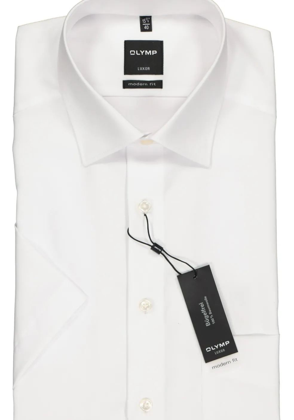 OLYMP Luxor modern fit overhemd, korte mouw, wit