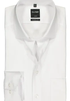 OLYMP Luxor modern fit overhemd, mouwlengte 7, wit twill