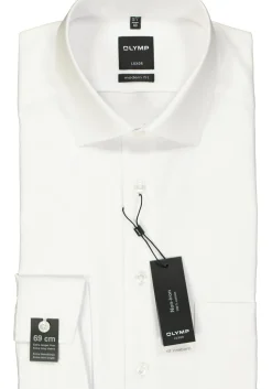 OLYMP Luxor modern fit overhemd, mouwlengte 7, wit twill