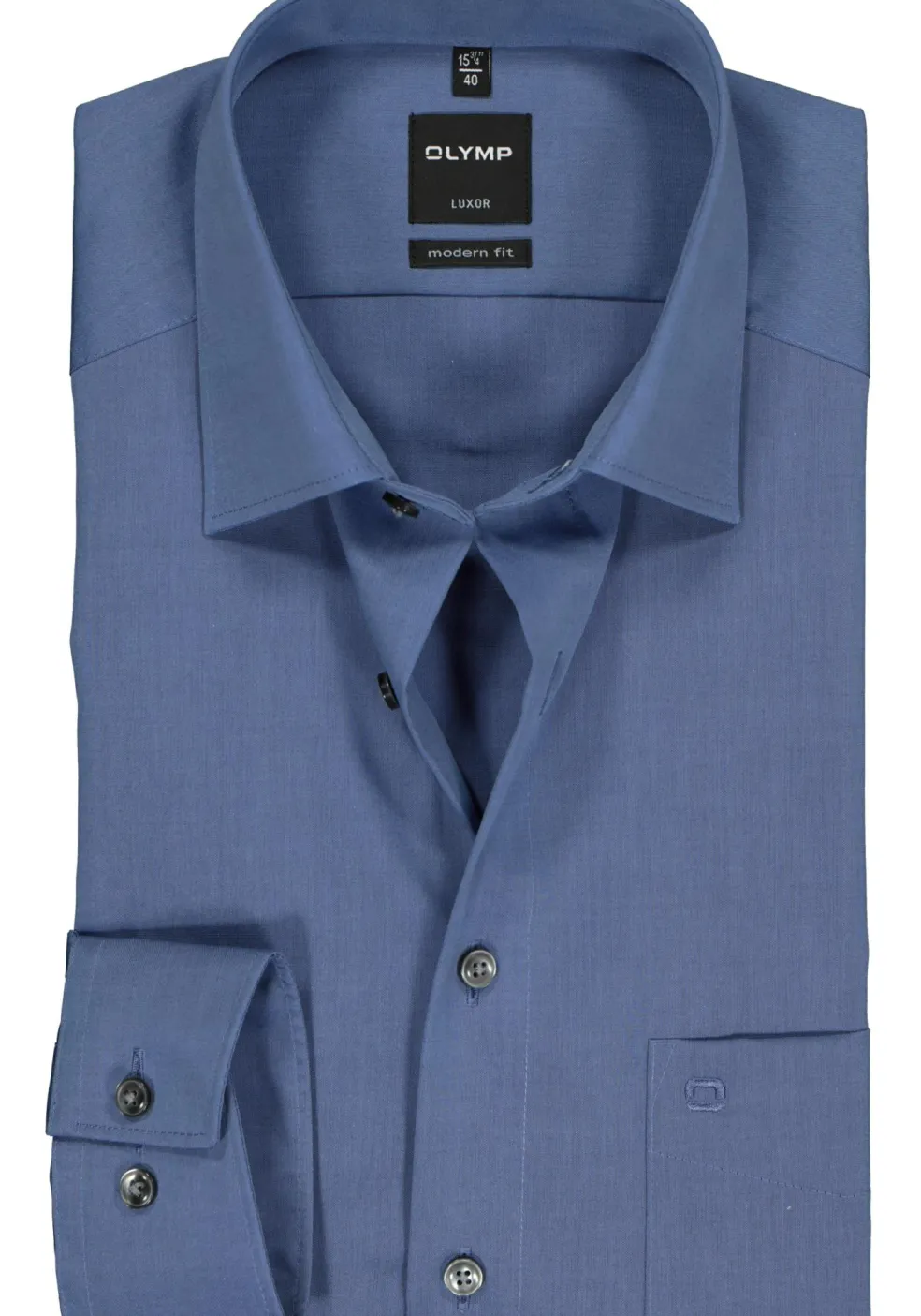 OLYMP Luxor modern fit overhemd, rook blauw
