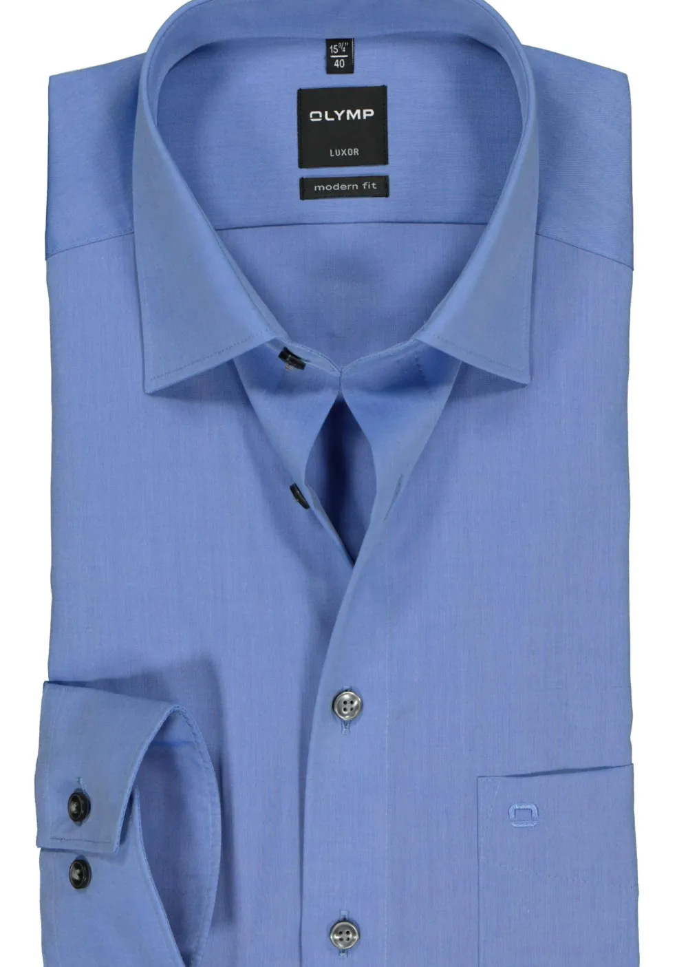 OLYMP Luxor modern fit overhemd, middel blauw