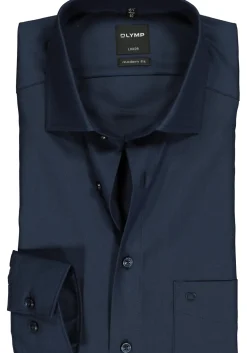 OLYMP Luxor modern fit overhemd, nachtblauw twill