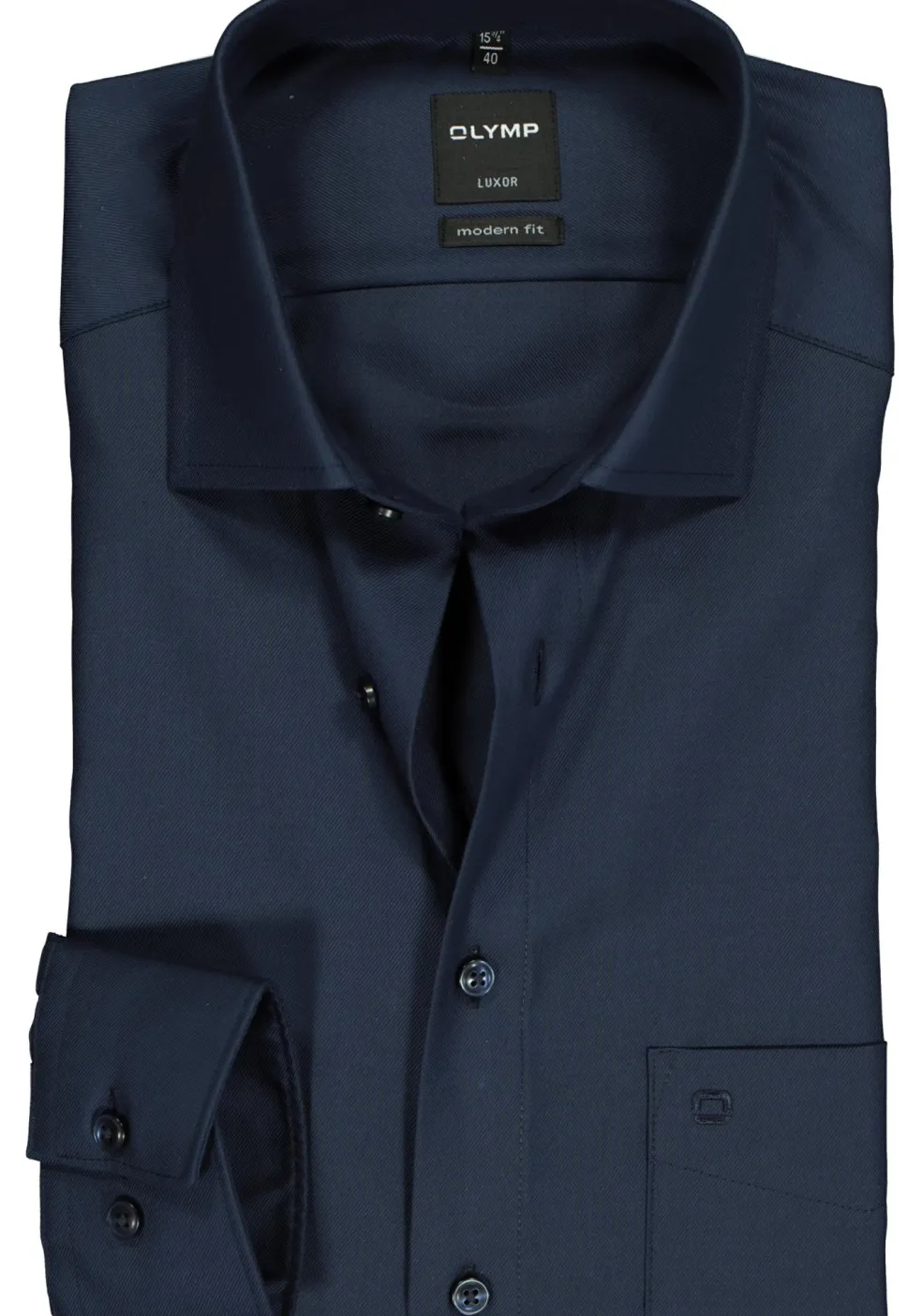 OLYMP Luxor modern fit overhemd, nachtblauw twill