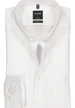 OLYMP Luxor modern fit overhemd, wit met button-down kraag