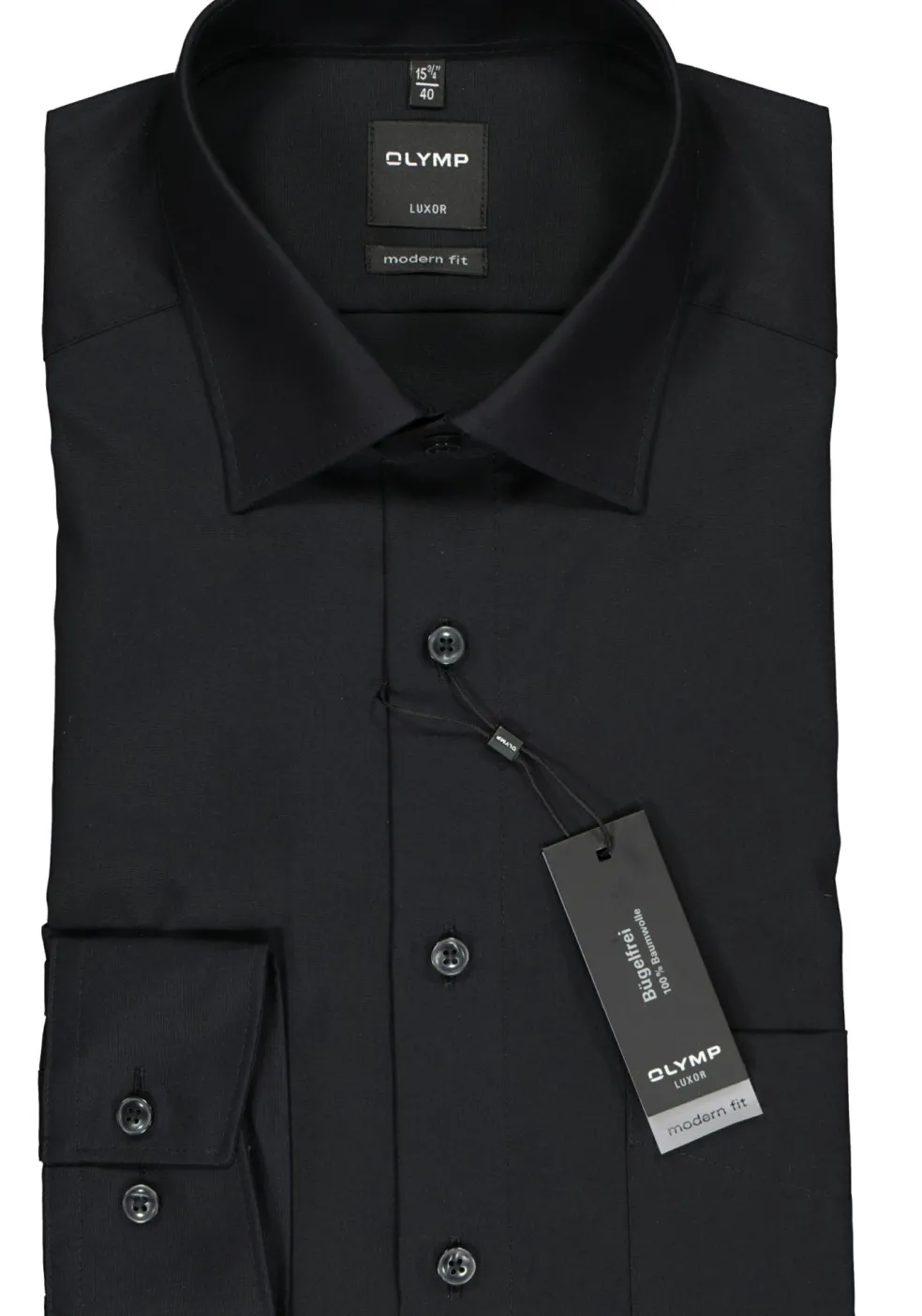 OLYMP Luxor modern fit overhemd, zwart