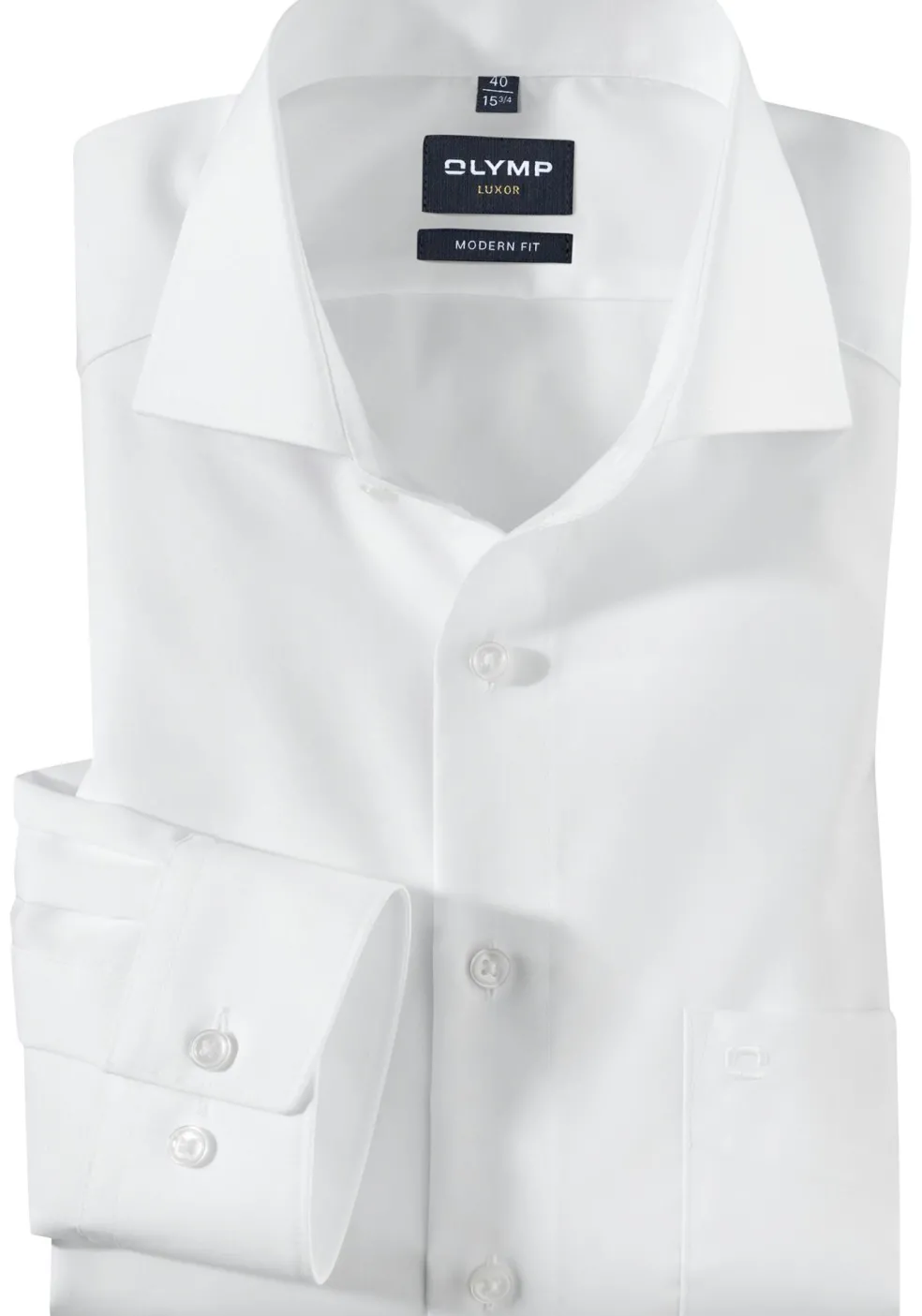 OLYMP Luxor modern fit overhemd, popeline, wit