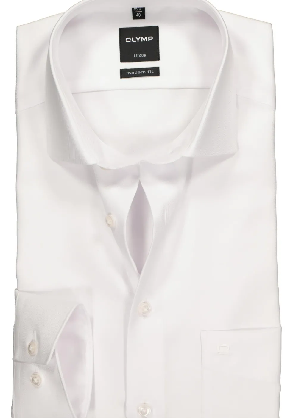 OLYMP Luxor modern fit overhemd, wit twill