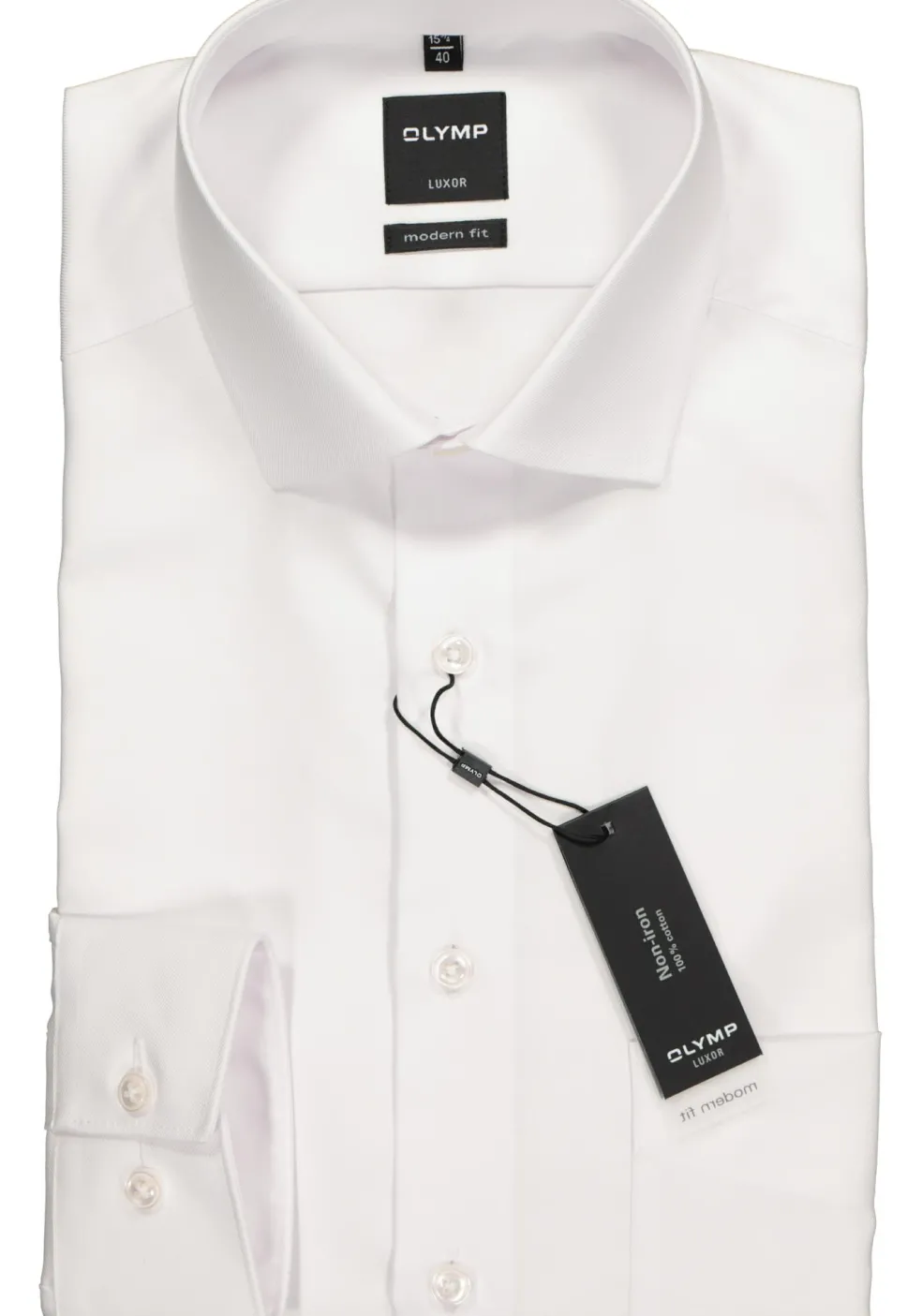 OLYMP Luxor modern fit overhemd, wit twill