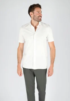 OLYMP Luxor 24/Seven modern fit overhemd, korte mouw, wit tricot