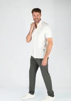 OLYMP Luxor 24/Seven modern fit overhemd, korte mouw, wit tricot