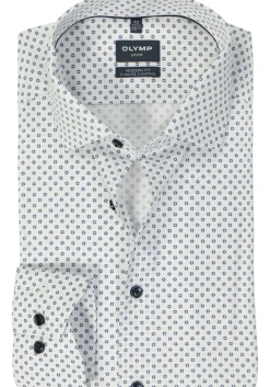 OLYMP 24/7 modern fit overhemd, dobby, wit dessin