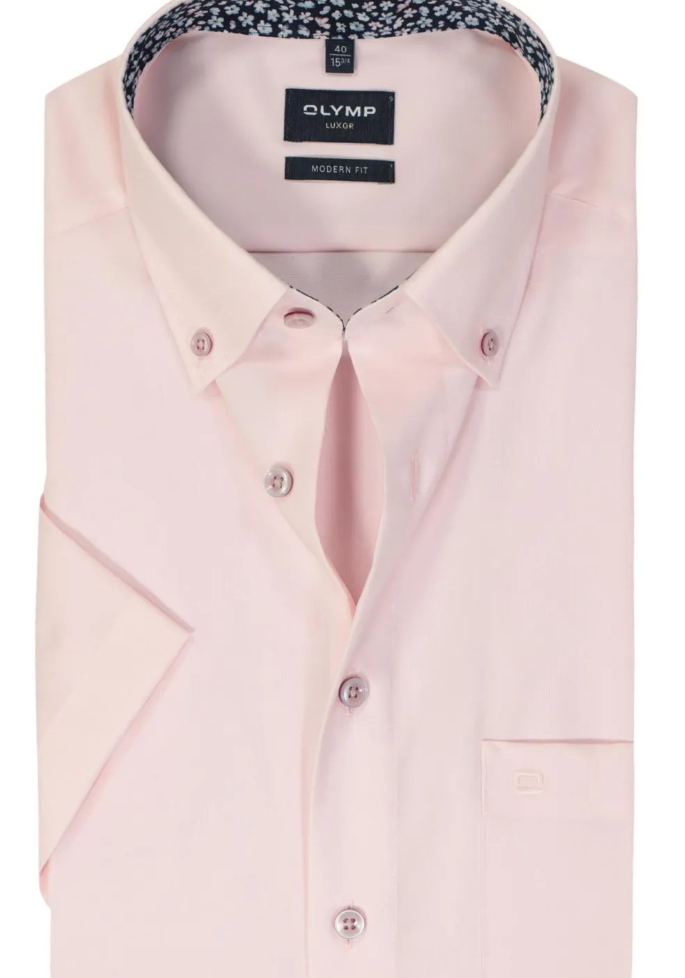 OLYMP modern fit overhemd, korte mouw, popeline , roze