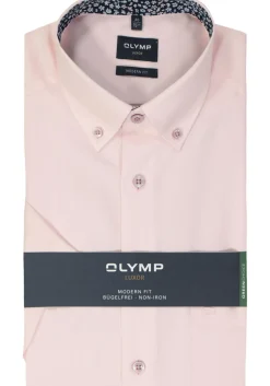 OLYMP modern fit overhemd, korte mouw, popeline , roze