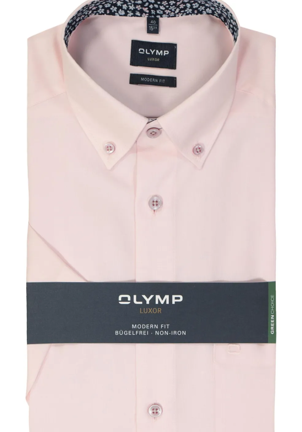 OLYMP modern fit overhemd, korte mouw, popeline , roze