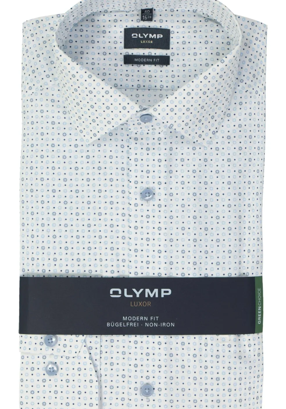 OLYMP modern fit overhemd, popeline, wit dessin