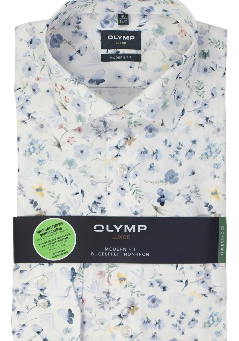 OLYMP modern fit overhemd, popeline, wit dessin