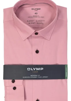 OLYMP 24/7 modern fit overhemd, tricot, oudroze