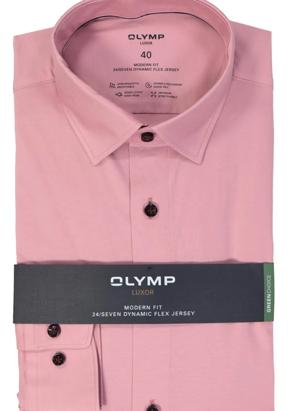 OLYMP 24/7 modern fit overhemd, tricot, oudroze