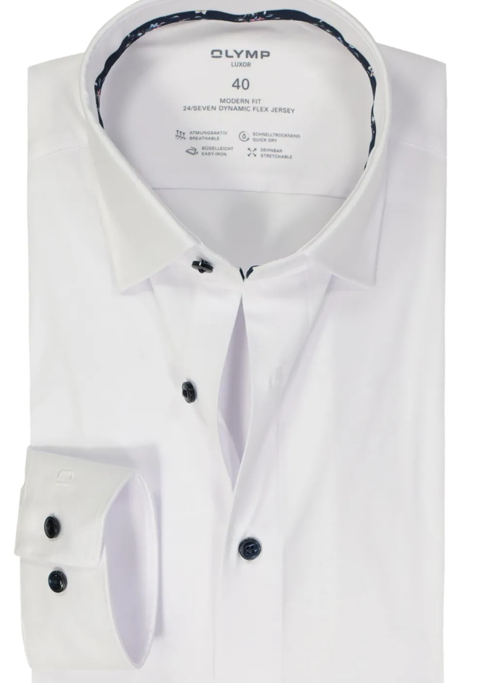 OLYMP 24/7 modern fit overhemd, tricot, wit