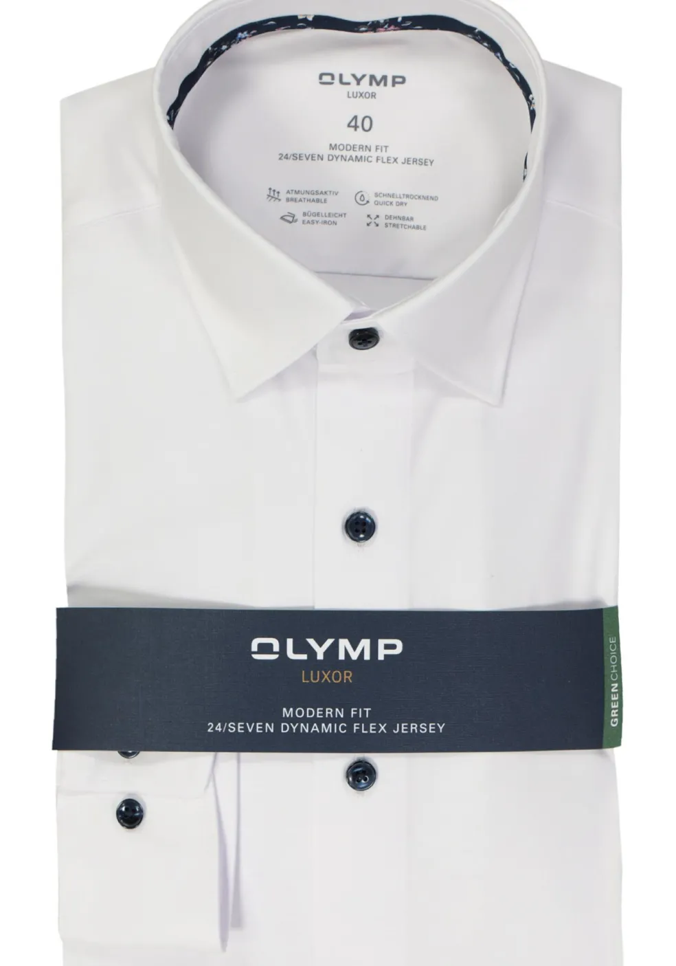 OLYMP 24/7 modern fit overhemd, tricot, wit