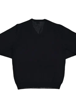 OLYMP modern fit trui wol, V-hals, marine blauw