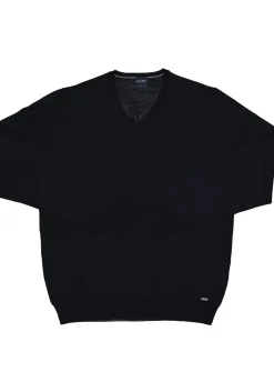 OLYMP modern fit trui wol, V-hals, marine blauw
