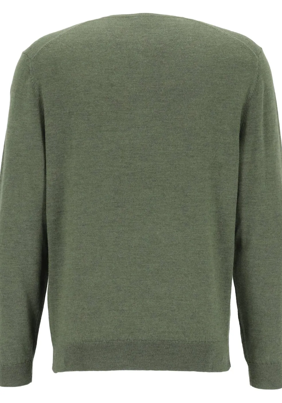 OLYMP modern fit trui wol, V-hals, olijfgroen
