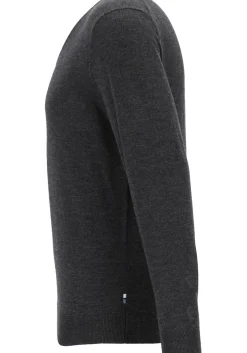 OLYMP modern fit trui wol, V-hals, antraciet grijs