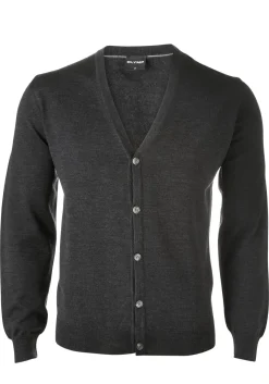 OLYMP modern fit vest wol, antraciet grijs