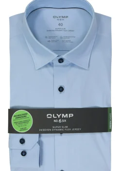OLYMP No. Six 24/Seven super slim fit overhemd, lichtblauw tricot