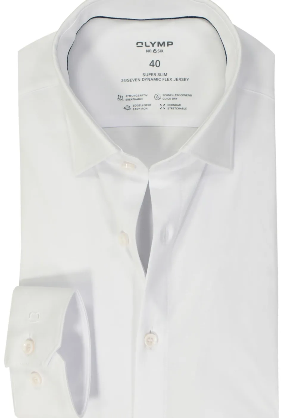 OLYMP No. Six 24/Seven super slim fit overhemd, tricot, wit