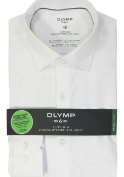 OLYMP No. Six 24/Seven super slim fit overhemd, tricot, wit