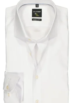 OLYMP No. Six super slim fit overhemd, wit diamant twill