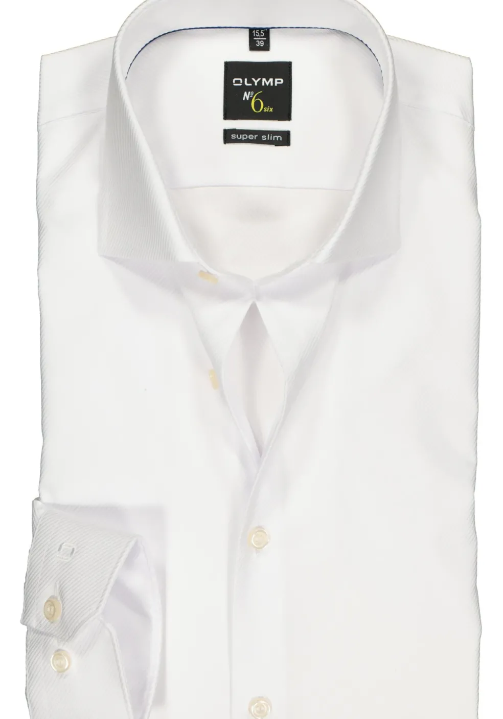 OLYMP No. Six super slim fit overhemd, wit diamant twill