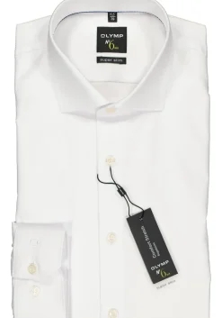 OLYMP No. Six super slim fit overhemd, wit diamant twill