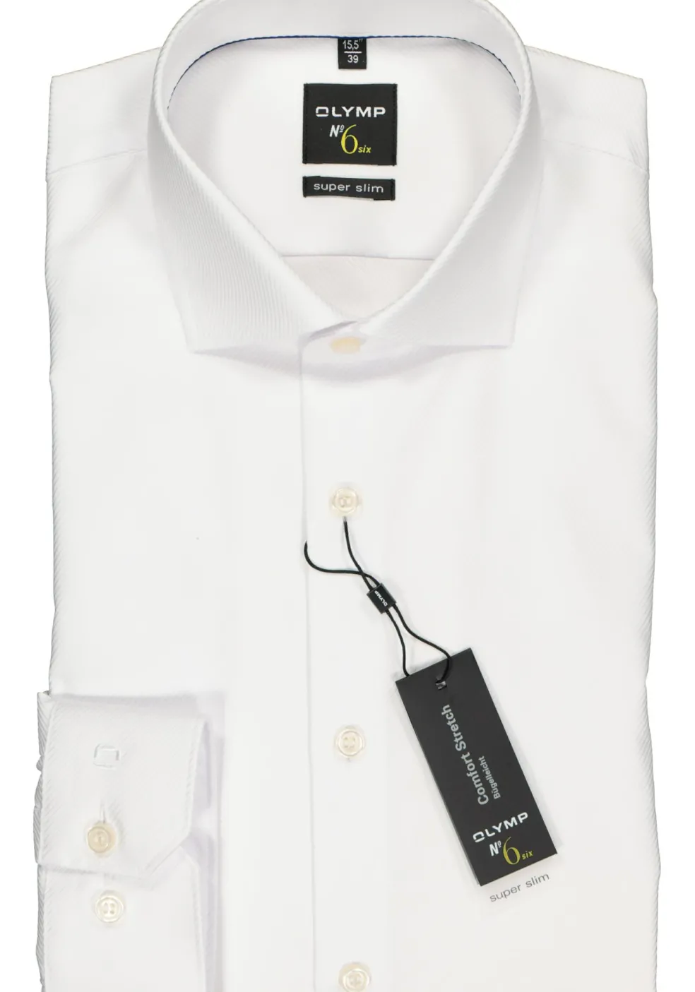 OLYMP No. Six super slim fit overhemd, wit diamant twill